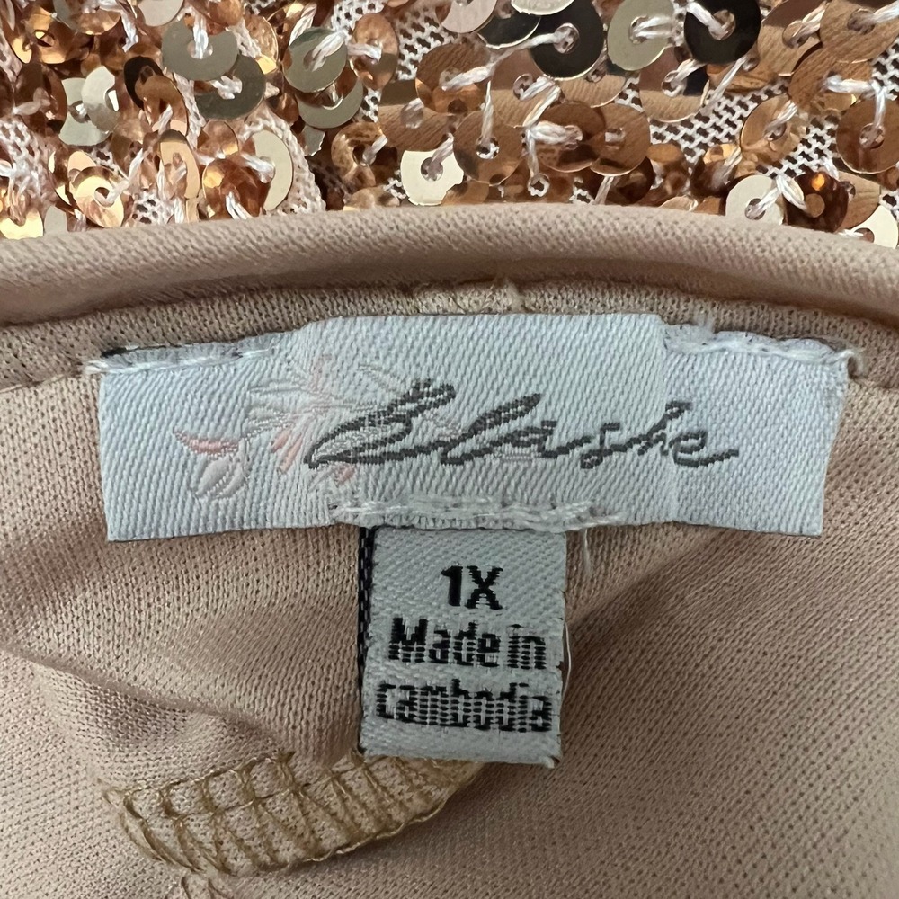 Blashe Solid Sequin Spaghetti Strap Dress Size Xl… - image 7